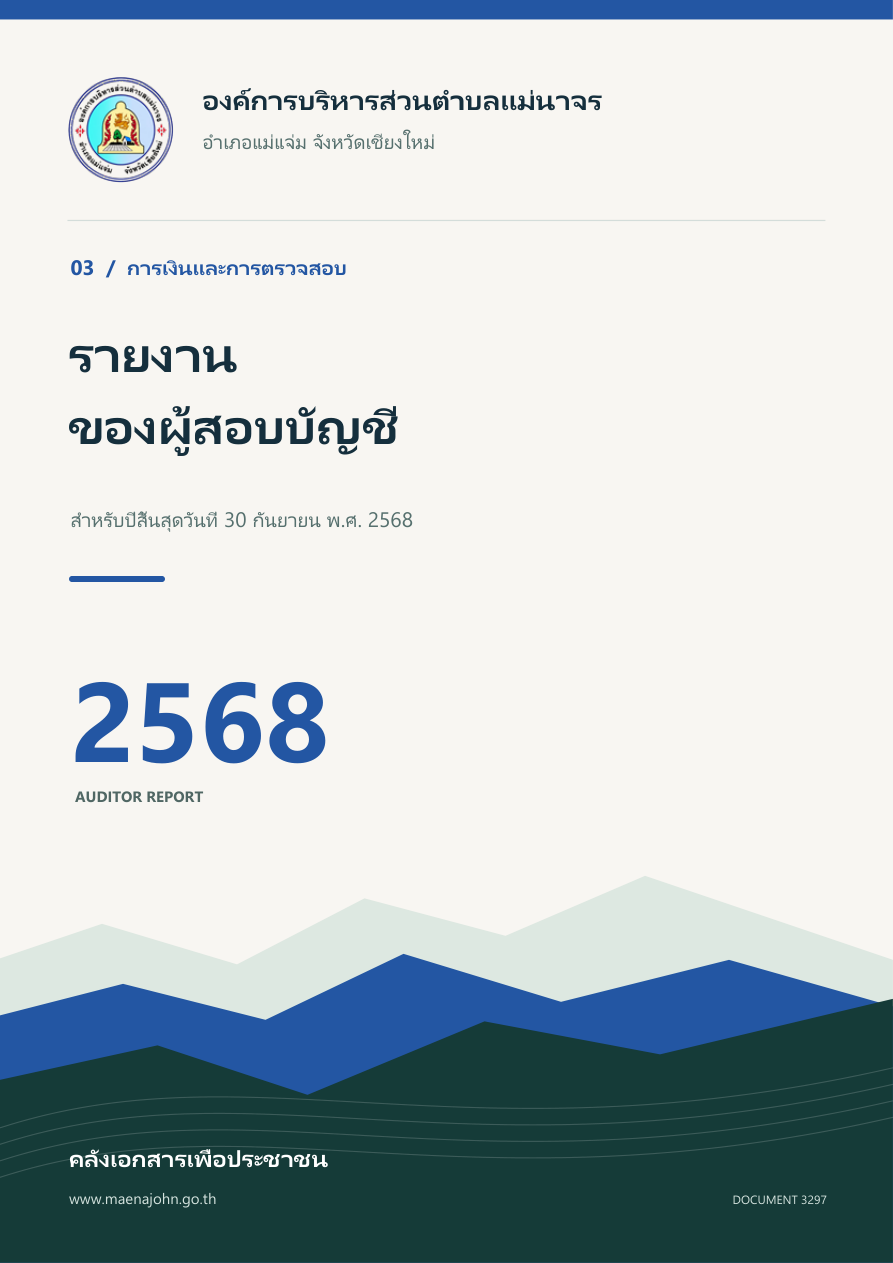 รายงานของผู้สอบบัญชี​ สำหรับปีสิ้นสุด วันที่​ 30​ กันยายน​ พ.ศ.2568